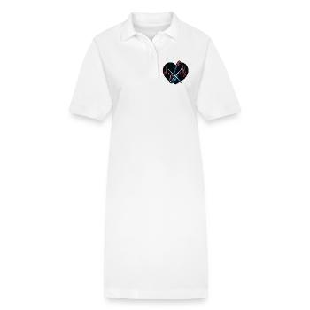 T-Shirt Battement de Cœur et Baguettes de Batterie - Robe polo bio PAIGER Stanley/Stella Femme - blanc - Devant
