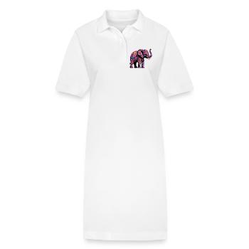 Éléphant - Robe polo bio PAIGER Stanley/Stella Femme - blanc - Devant