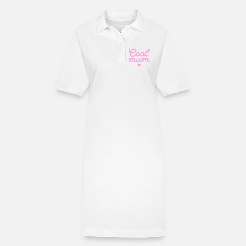 Emotionales rosa lässiges Muttertagsdesign - Stanley/Stella Frauen Bio-Polokleid PAIGER - Weiß