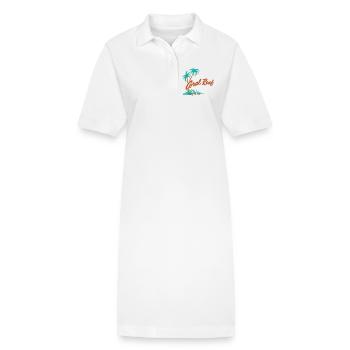 Logo du palmier du récif corallien - Robe polo bio PAIGER Stanley/Stella Femme - blanc - Devant