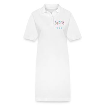 Notes de musique, lecteur de musique, symboles musicaux colorés - Robe polo bio PAIGER Stanley/Stella Femme - blanc - Devant