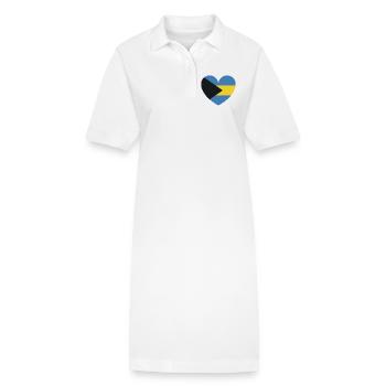 Heart Bahamas Flagge - Stanley/Stella Frauen Bio-Polokleid PAIGER - Weiß - Vorne