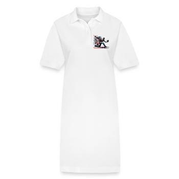 Quilleur dynamique et coloré en action - Robe polo bio PAIGER Stanley/Stella Femme - blanc - Devant