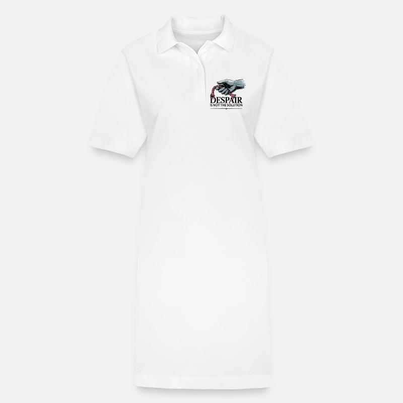 Main résistante tenant une corde effilochée - Robe polo bio PAIGER Stanley/Stella Femme - blanc
