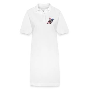 Stock market bull from Wall Street - Stanley/Stella PAIGER Organic Women’s Polo Dress - white - Front