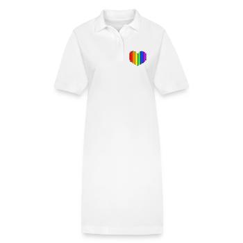 Rainbow Heart Design - Stanley/Stella Frauen Bio-Polokleid PAIGER - Weiß - Vorne