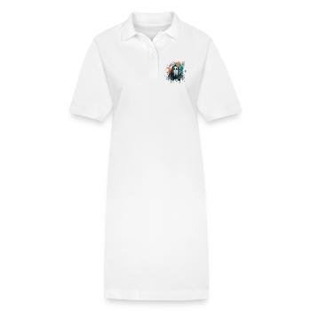 Halloween cute ghost - Stanley/Stella PAIGER Organic Women’s Polo Dress - white - Front
