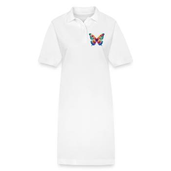 Schmetterlingsblumen Dahlien Dahlien - Stanley/Stella Frauen Bio-Polokleid PAIGER - Weiß - Vorne