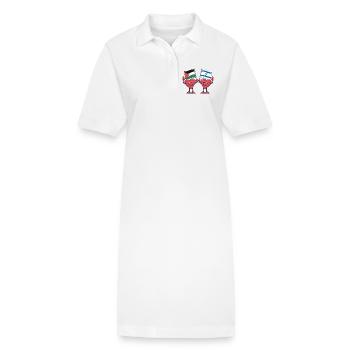 Palestine and Israel Hearts - Stanley/Stella PAIGER Organic Women’s Polo Dress - white - Front