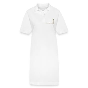 Witziger Berliner Fernsehturm Silhouette Parodie - Stanley/Stella Frauen Bio-Polokleid PAIGER - Weiß - Vorne