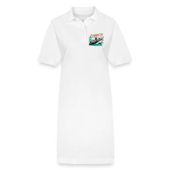 Cannes Côte d'Azur Illustration - Stanley/Stella Frauen Bio-Polokleid PAIGER - Weiß - Vorne