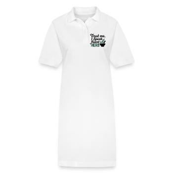 Naturopathe, croyez-moi, je parle couramment la médecine des plantes - Robe polo bio PAIGER Stanley/Stella Femme - blanc - Devant