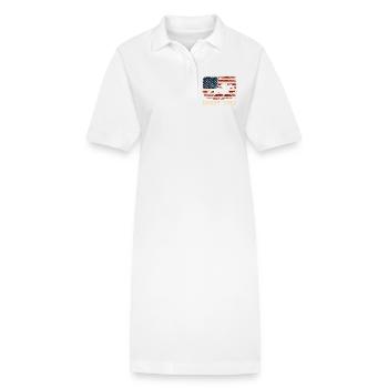 Fan de courses de chevaux pur-sang sur l’hippodrome - Robe polo bio PAIGER Stanley/Stella Femme - blanc - Devant