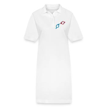 Menottes symbole masculin et féminin - Robe polo bio PAIGER Stanley/Stella Femme - blanc - Devant