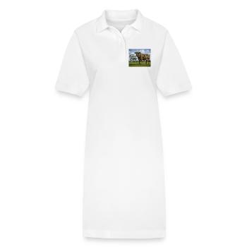 Tarnkuh auf der Wiese - Stanley/Stella Frauen Bio-Polokleid PAIGER - Weiß - Vorne