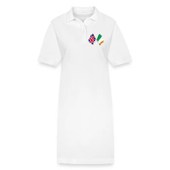 Flagge von England und Flagge von Irland - Stanley/Stella Frauen Bio-Polokleid PAIGER - Weiß - Vorne