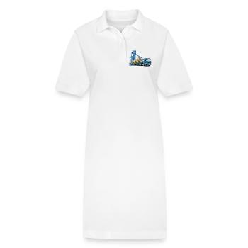 Remorque surbaissée dans la gravière - Robe polo bio PAIGER Stanley/Stella Femme - blanc - Devant
