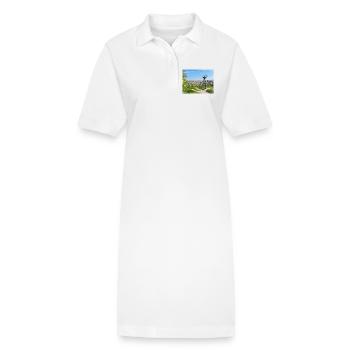 Vue printanière avec un verger en fleurs - Robe polo bio PAIGER Stanley/Stella Femme - blanc - Devant
