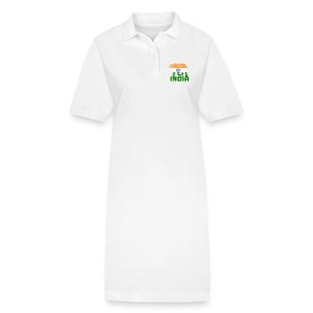 Indien Elefant / Flagge Geschenk Nationalfarbe - Stanley/Stella Frauen Bio-Polokleid PAIGER - Weiß - Vorne