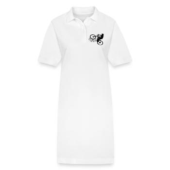 Shirt Wheelie Rad Fahrrad - Stanley/Stella Frauen Bio-Polokleid PAIGER - Weiß - Vorne