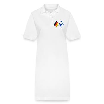 Flagge Deutschlands und Flagge Israels - Stanley/Stella Frauen Bio-Polokleid PAIGER - Weiß - Vorne
