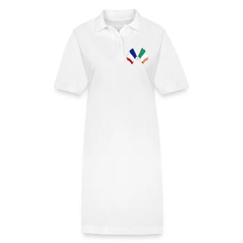 Flagge von Frankreich und Flagge von Irland - Stanley/Stella Frauen Bio-Polokleid PAIGER - Weiß - Vorne
