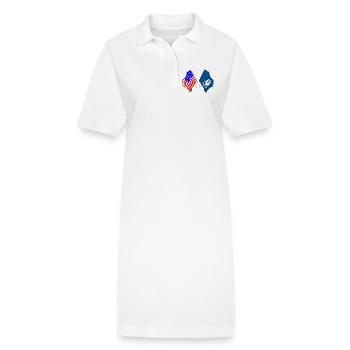 Drapeau des États-Unis et de l’État de Lousiane franchi - Robe polo bio PAIGER Stanley/Stella Femme - blanc - Devant