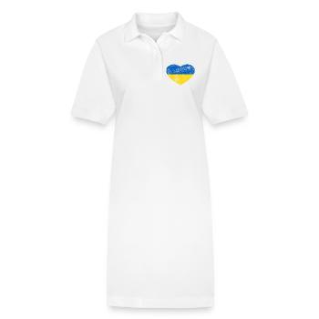 Drapeau de l’Ukraine Drapeau Grunge Retro Heart - Robe polo bio PAIGER Stanley/Stella Femme - blanc - Devant