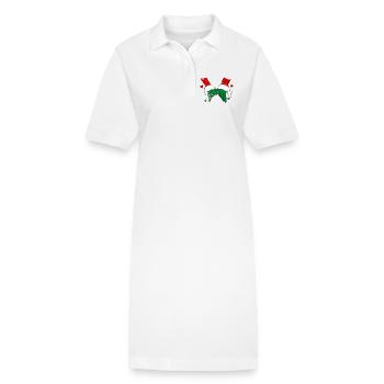 Drapeau hongrois main dans la main utilisé - Robe polo bio PAIGER Stanley/Stella Femme - blanc - Devant