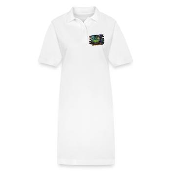 Un petit magicien prépare une potion magique dans un chaudron - Robe polo bio PAIGER Stanley/Stella Femme - blanc - Devant