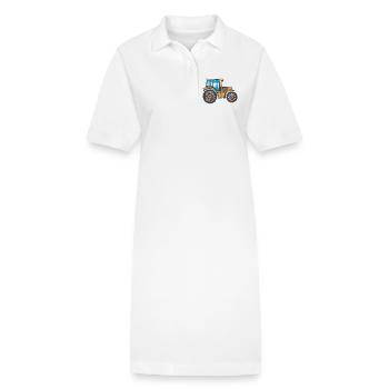 Traktor Schlepper Landwirtschaft Design - Stanley/Stella Frauen Bio-Polokleid PAIGER - Weiß - Vorne