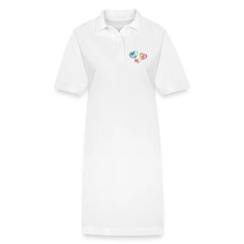 ICH LIEBE DICH. ICH LIEBE DICH. LIEBE. LIEBE. HERZ. - Stanley/Stella Frauen Bio-Polokleid PAIGER - Weiß - Vorne