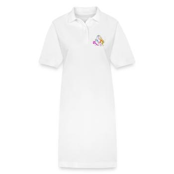 DJ singe avec écouteurs et lunettes de soleil cadeau - Robe polo bio PAIGER Stanley/Stella Femme - blanc - Devant
