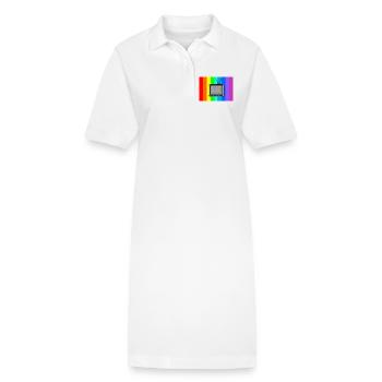 Retro TV auf Regenbogenstreifen - Stanley/Stella Frauen Bio-Polokleid PAIGER - Weiß - Vorne