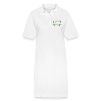 Cochon en couronne de laurier vert - Robe polo bio PAIGER Stanley/Stella Femme - blanc - Devant