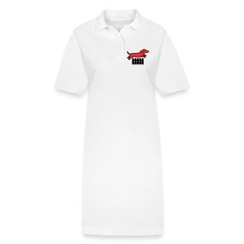 Agilité au saut de clôture teckel - Robe polo bio PAIGER Stanley/Stella Femme - blanc - Devant