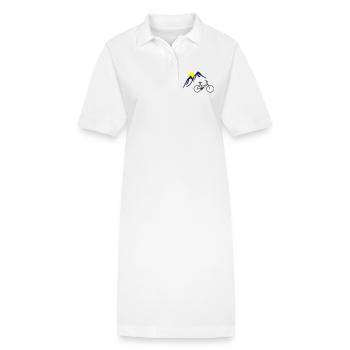 Vélo, montagnes et soleil - Robe polo bio PAIGER Stanley/Stella Femme - blanc - Devant