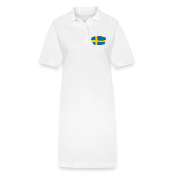 Schweden Flagge / Geschenk Skandinavien Stockholm - Stanley/Stella Frauen Bio-Polokleid PAIGER - Weiß - Vorne
