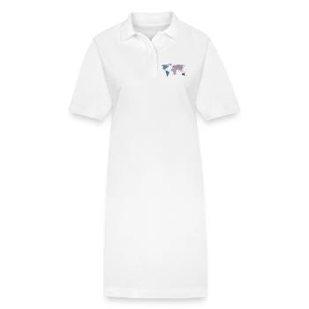 Voyage sur la carte du monde - Robe polo bio PAIGER Stanley/Stella Femme - blanc - Devant