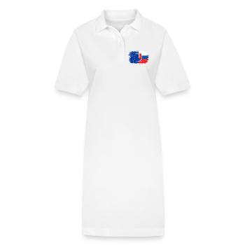 EU Slowakei Flagge Fusion - Stanley/Stella Frauen Bio-Polokleid PAIGER - Weiß - Vorne