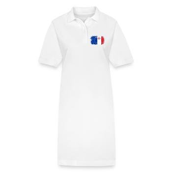 EU Japan Flagge Fusion Kreuz - Stanley/Stella Frauen Bio-Polokleid PAIGER - Weiß - Vorne