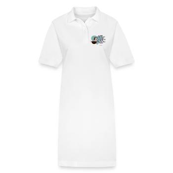 Vogel der Inspiration Kunstmotiv - Stanley/Stella Frauen Bio-Polokleid PAIGER - Weiß - Vorne