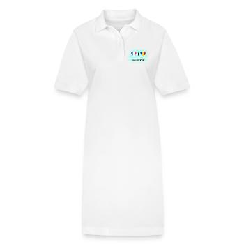 Drapeau de la France et de la Roumanie 100% génial - Robe polo bio PAIGER Stanley/Stella Femme - blanc - Devant