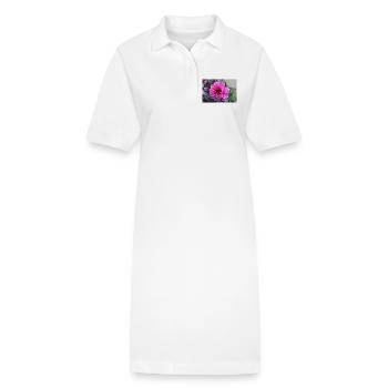 Dahlia rose rose fleur, fleur - Robe polo bio PAIGER Stanley/Stella Femme - blanc - Devant