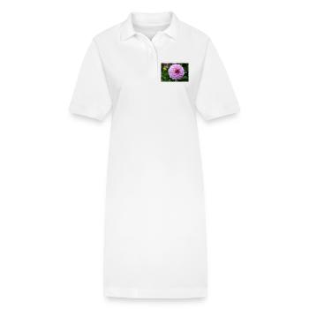 Dahlia rose rose fleur, fleur - Robe polo bio PAIGER Stanley/Stella Femme - blanc - Devant