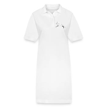 Reh / Rehbock - schwarzweiß Grafik - Stanley/Stella Frauen Bio-Polokleid PAIGER - Weiß - Vorne