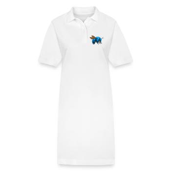 Blaue Hummel rechts - Stanley/Stella Frauen Bio-Polokleid PAIGER - Weiß - Vorne