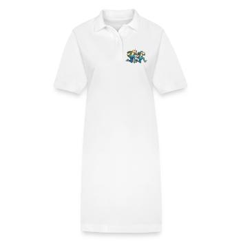 Living with Diabetes - Black Contour Couple - Stanley/Stella PAIGER Organic Women’s Polo Dress - white - Front