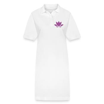 Lotus Flower Lotus Flower Yoga Symbols Violet - Stanley/Stella PAIGER Organic Women’s Polo Dress - white - Front