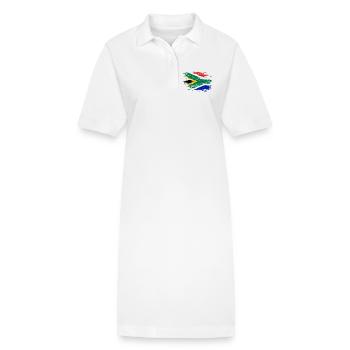 Südafrika Flagge used - Stanley/Stella Frauen Bio-Polokleid PAIGER - Weiß - Vorne